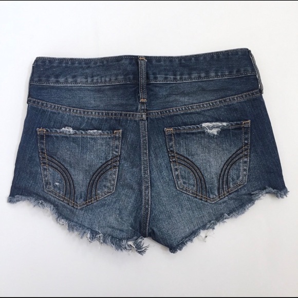 Hollister distressed cut off jean denim shorts - Picture 3 of 4